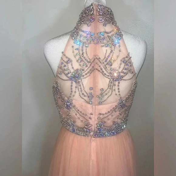 NWT $698 SHERRI HILL Two Piece Sequenced 4 #62809 Beaded Tulle Gown - Picture 8 of 13